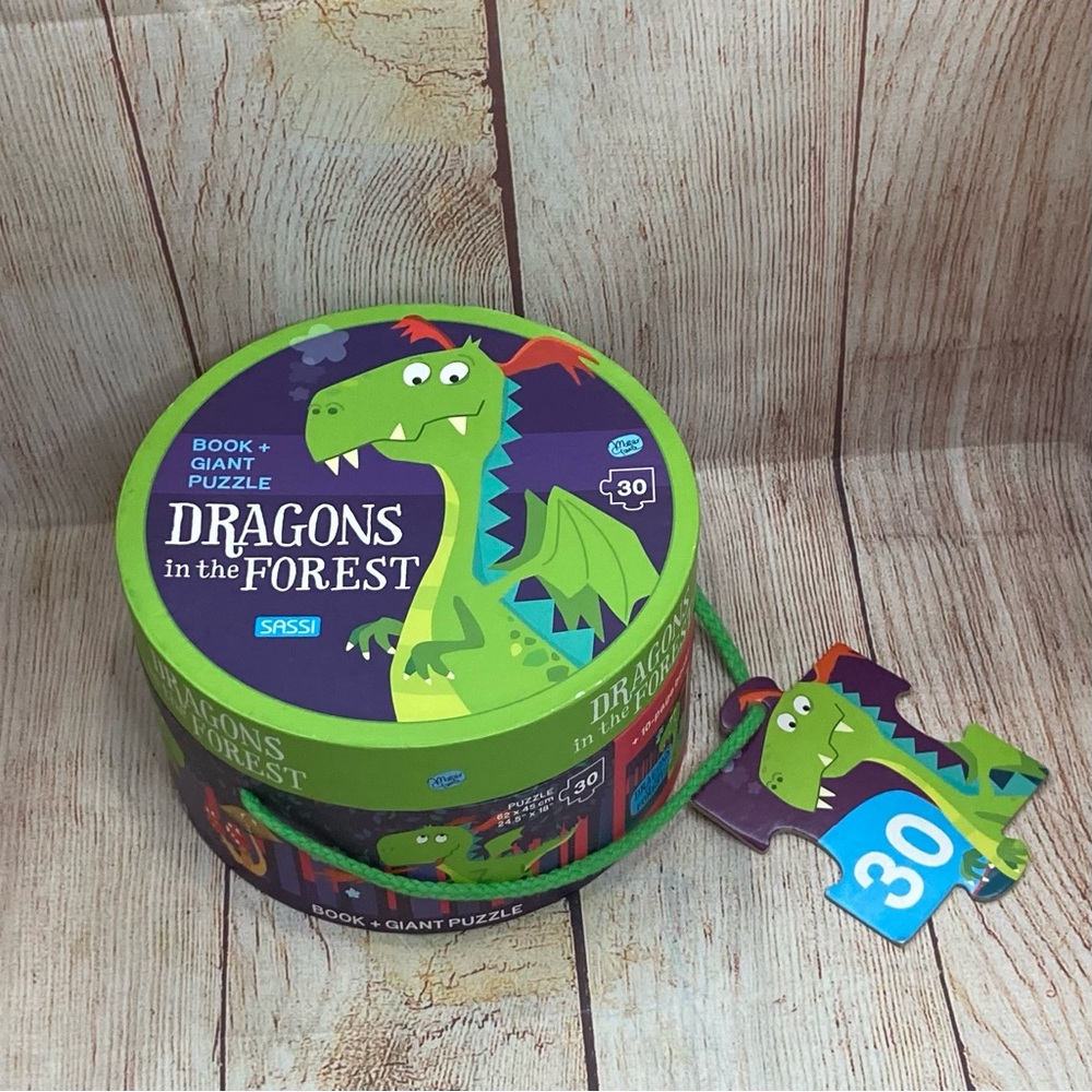 Dragons In The Forest Jumbo Floor Puzzle + Book 30 Piece